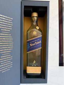 Johnnie Walker Blue Label Scotch Whiskey 750ml Empty Bottle and Box $30