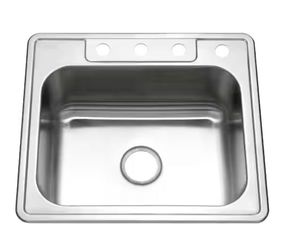 25 in. Drop in Single Bowl 20-Gauge Stainless Steel Kitchen Sink