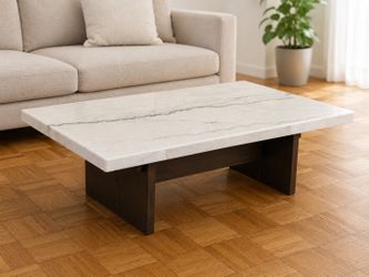 Modern Marble Top Coffee Table - Raymour & Flanigan (Excellent Condition)