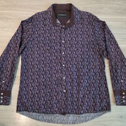 Scott Weiland the collection by English Laundry Extra Extra Large Black and Purple Shirt Long Sleeve Button Up STP Stone Temple Pilots