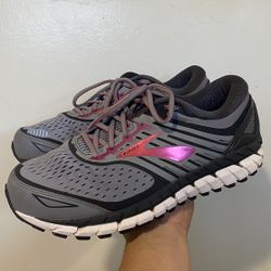 Brooks Women's Ariel 18 - Grey/Pink, Running Shoes Woman Size : 10 - Extra Wide
