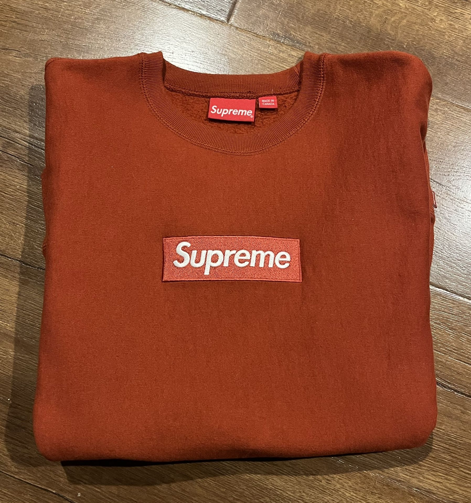 Supreme Box Logo Crewnecks Rust FW18 Size M