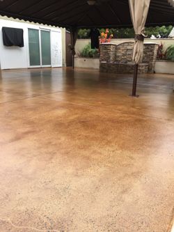 Acid stain. For a free quote you can call my brother Joel at {I’ll give you his number }. I do the labor.