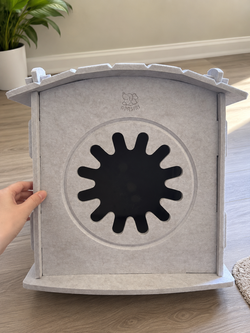 APASIRI Cozy Indoor Cat House – Gray Felt Pet Hideaway
