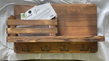 Wooden Key/Mail Holder Wall Mount