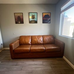Pullout leather couch