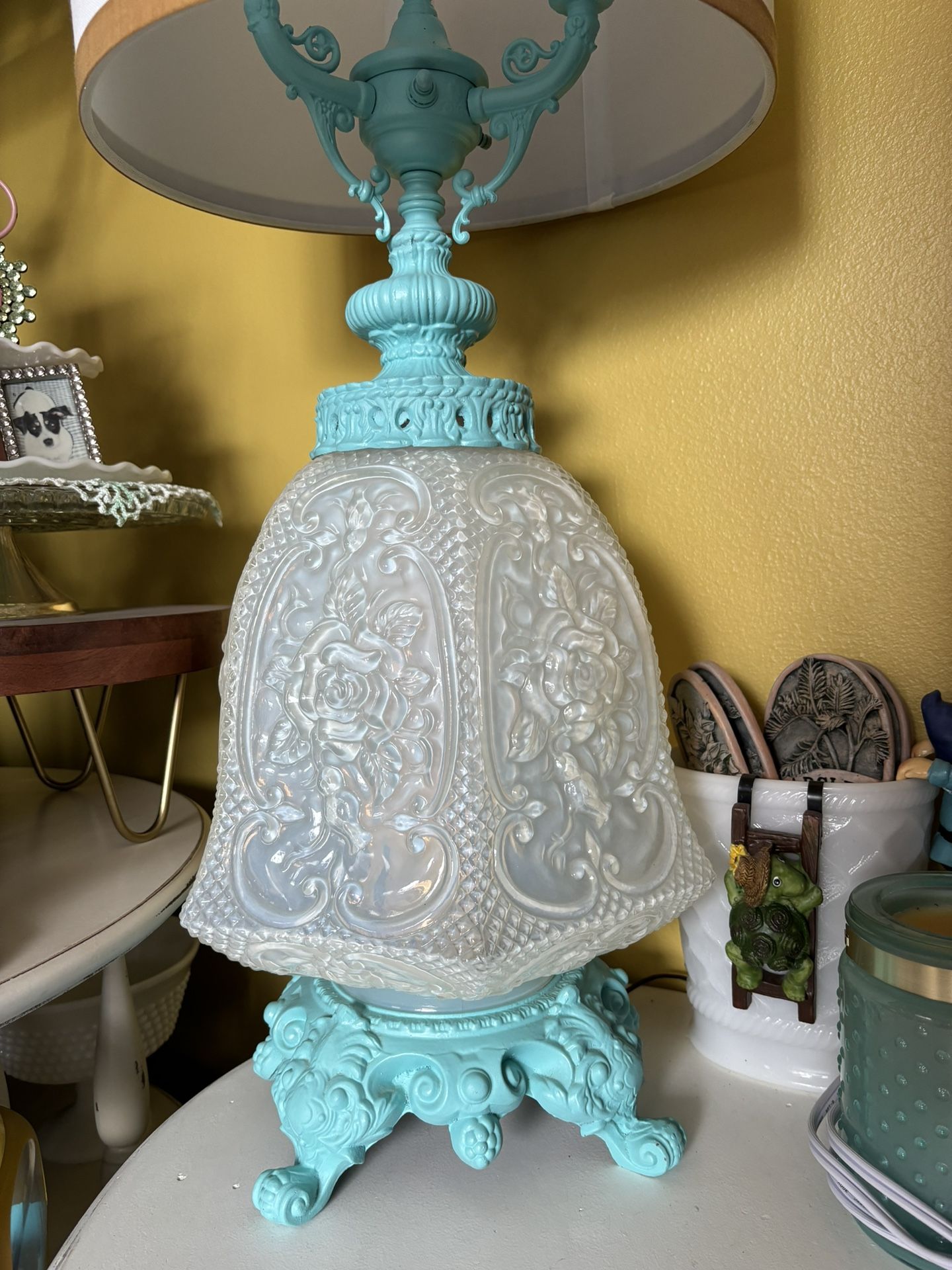 Antique Milk Glass Lamp