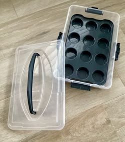 Clear Cupcake Carrier with Handle Travel Potlucks Parties Transport