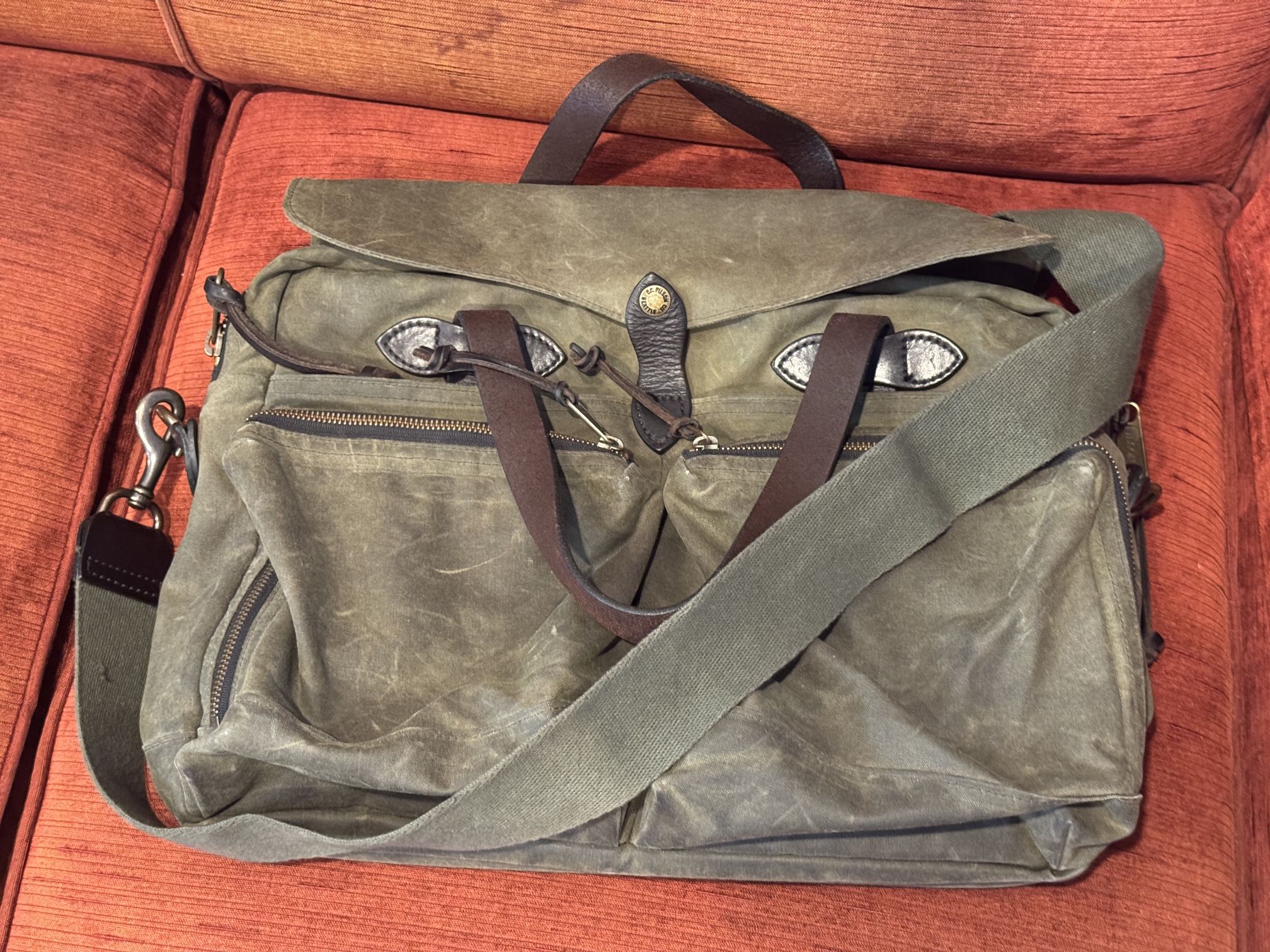 Filson Tin Cloth 24 Hour Briefcase Otter Green
