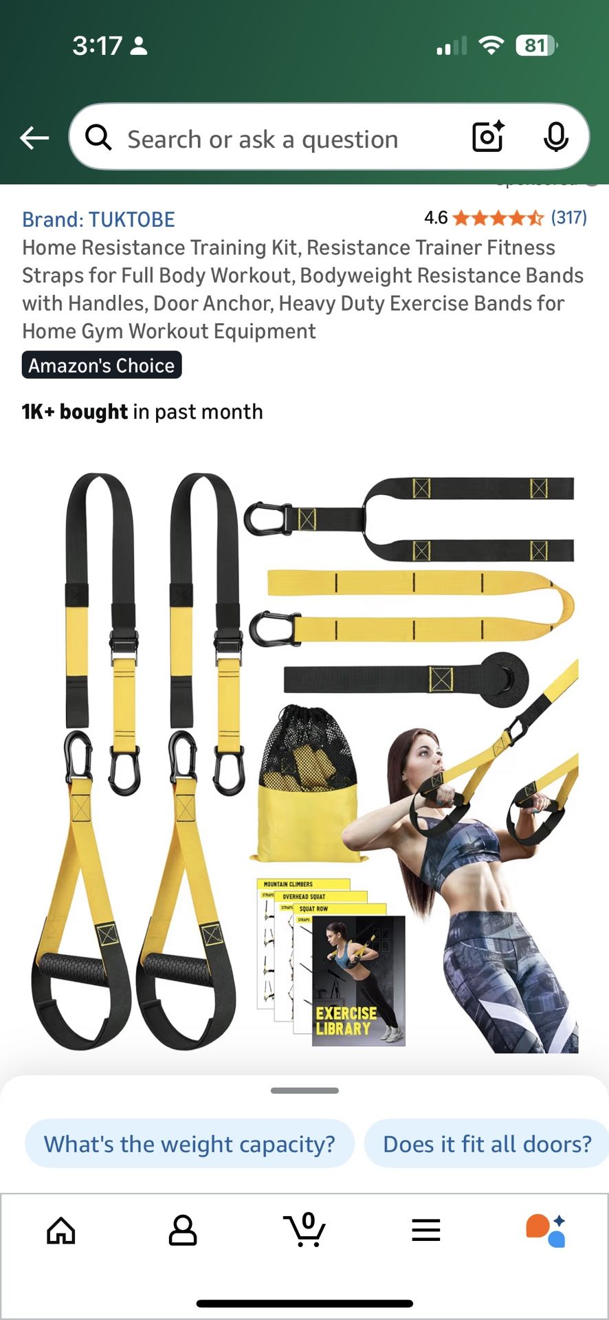 Tuktobe Home Resistance Training Kit, Resistance Trainer Fitness Straps for Full Body Workout,