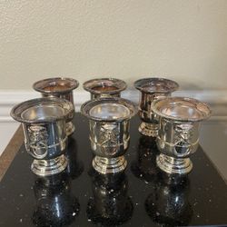 Set of 6 Viners Sheffield England Silver Plated Cigarette/ Toothpick Lions Head Rings