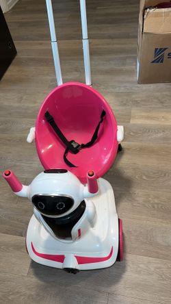 TOBBI 3 in 1 Kids Electric Ride On Robot Buggy Toy w/Remote Control, Pink