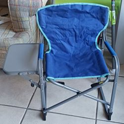 Ozark Trail Kids Director Camping Chair with Side Table, Blue