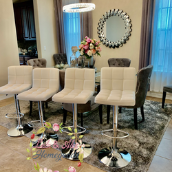 Clearance White $69 each  Brand New In The Box Adjustable Bar Stools PU Leather Bar Chair