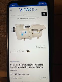 Pentair intelliflo 3hp pool pump