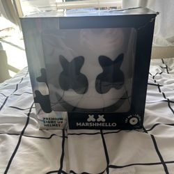 Marshmello Costume Light up Helmet, HALLOWEEN 