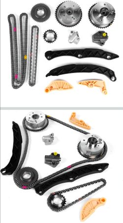 Engine Timing Chain Kit with Exhaust Intake Camshaft Gears 2011-2019
For Santa Fe Sonata Tucson Kia Optima Sorento Sportage 2.0L/2.4L OE 24321-2G111