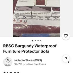 RBSC Home Waterproof Sofa Protector-Burgundy-NEW