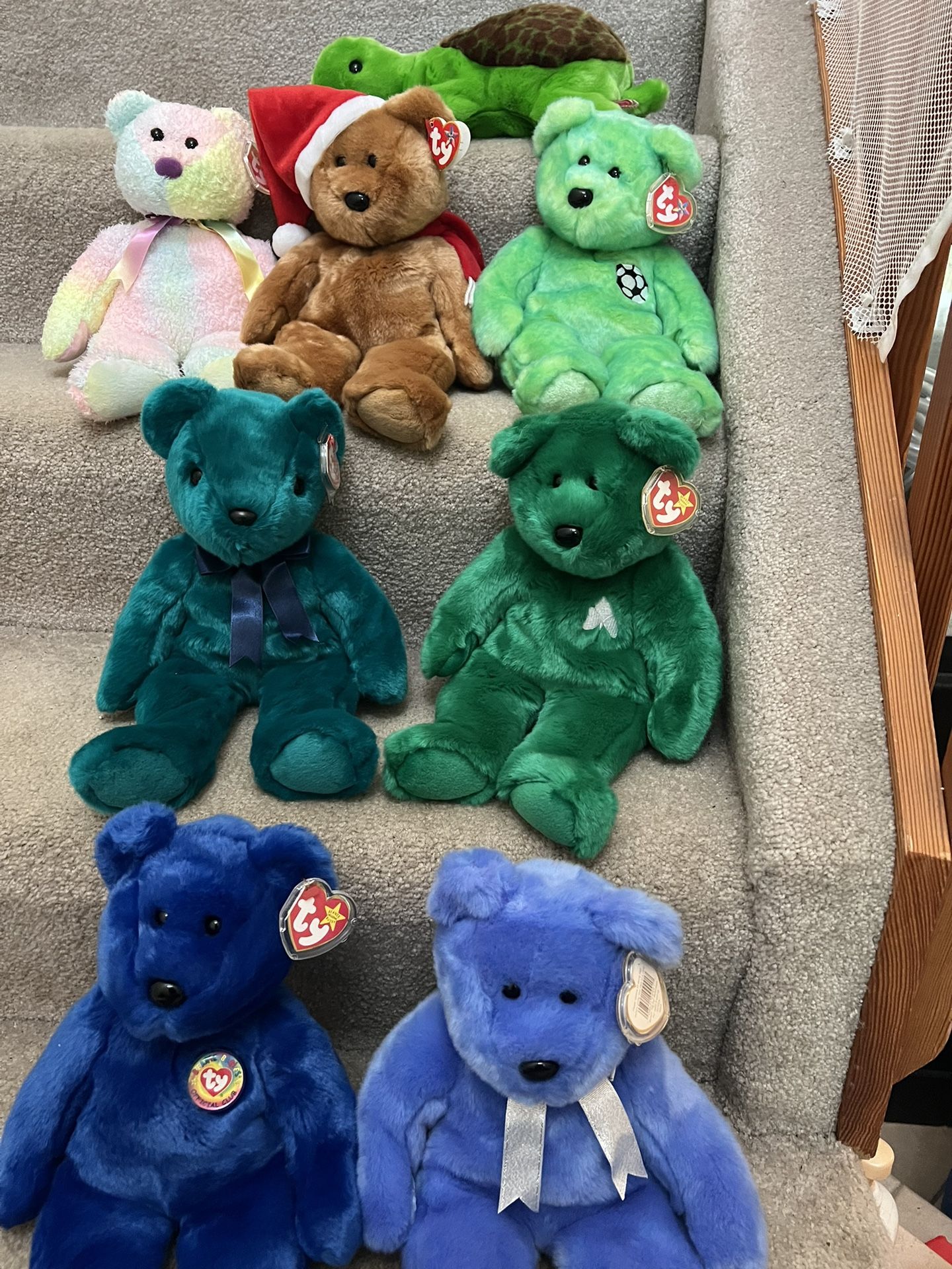 Beanie Buddies, Beanie Babies, 1997 Holiday Bear, Erin Bear, Clubby Bear, More 