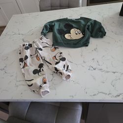 DISNEY JUNIOR,MICKEY SEEATSHIRT & DISNEY MICKEY SWEATPANTS BOTH SZ 2T  SEE DESCRIPTION 