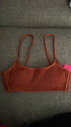 Xhilaration Rust Smocked Bikini Top with Tags