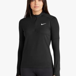 
Nike Women's Dri-Fit Element Long Sleeve Running Top, Black/White, L
