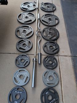 Olympic plates and barbell