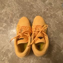 Yellow  Adidas Crayon Shoes, Size 3, used twice, like new.