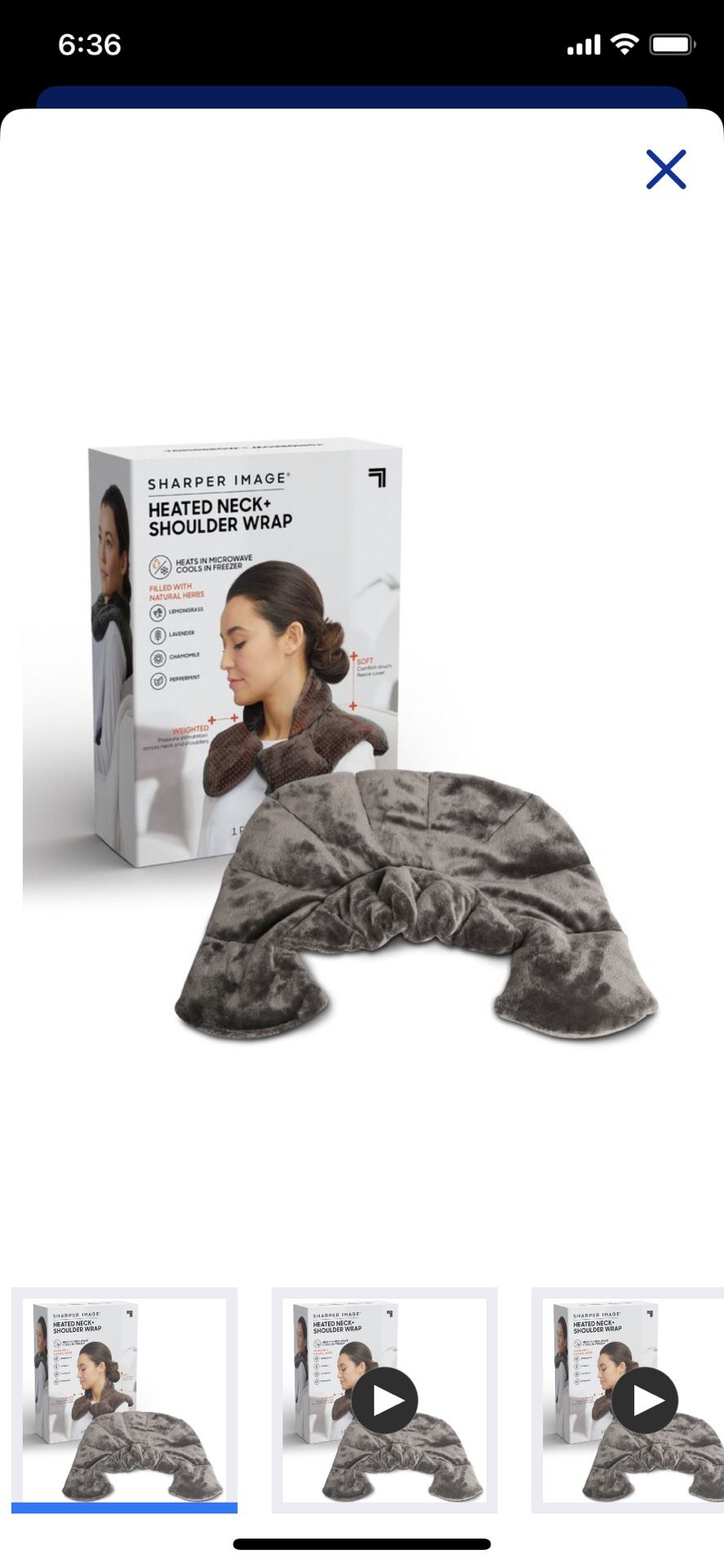 Grey Cotton/Polyester Heated Shawl (One Size Fits Most)
