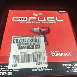 Milwawkee M18 Fuel 1/2" High Torque Impact Wrench W/friction Ring