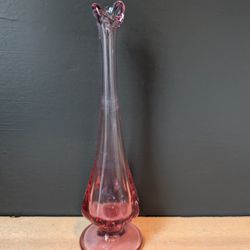 Vintage Pink Fenton Bud Vase 