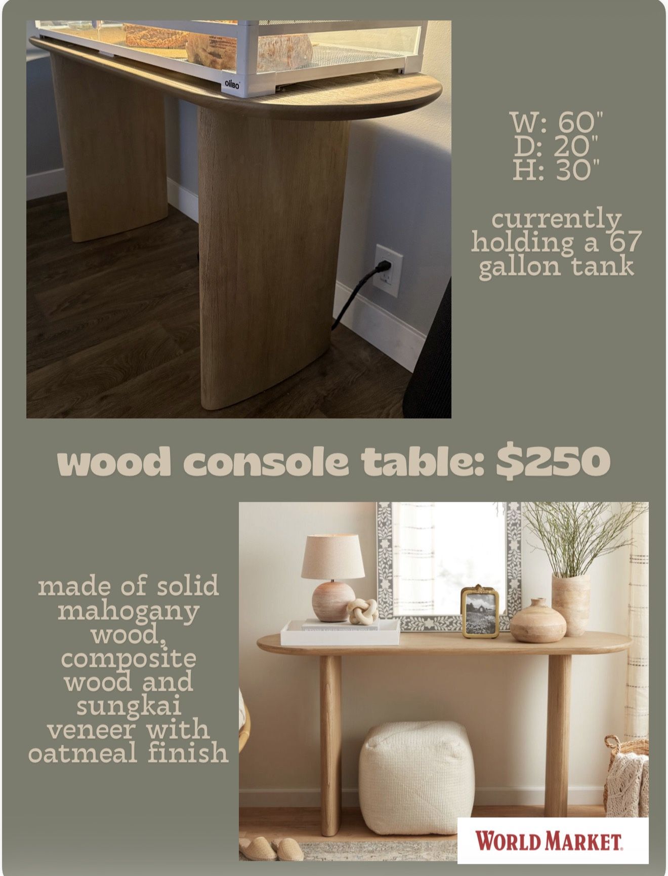 Wood Console Table