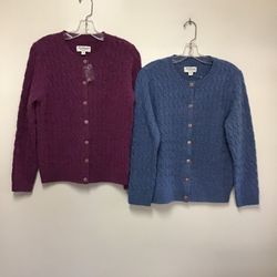 Women’s NORM THOMPSON 100% wool button-down cardigan sweaters… Size small..$12 Each