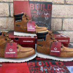 WOLVERINE SOFT TOE AND STEEL TOE BOOTS MOST SIZES AVAILABLE