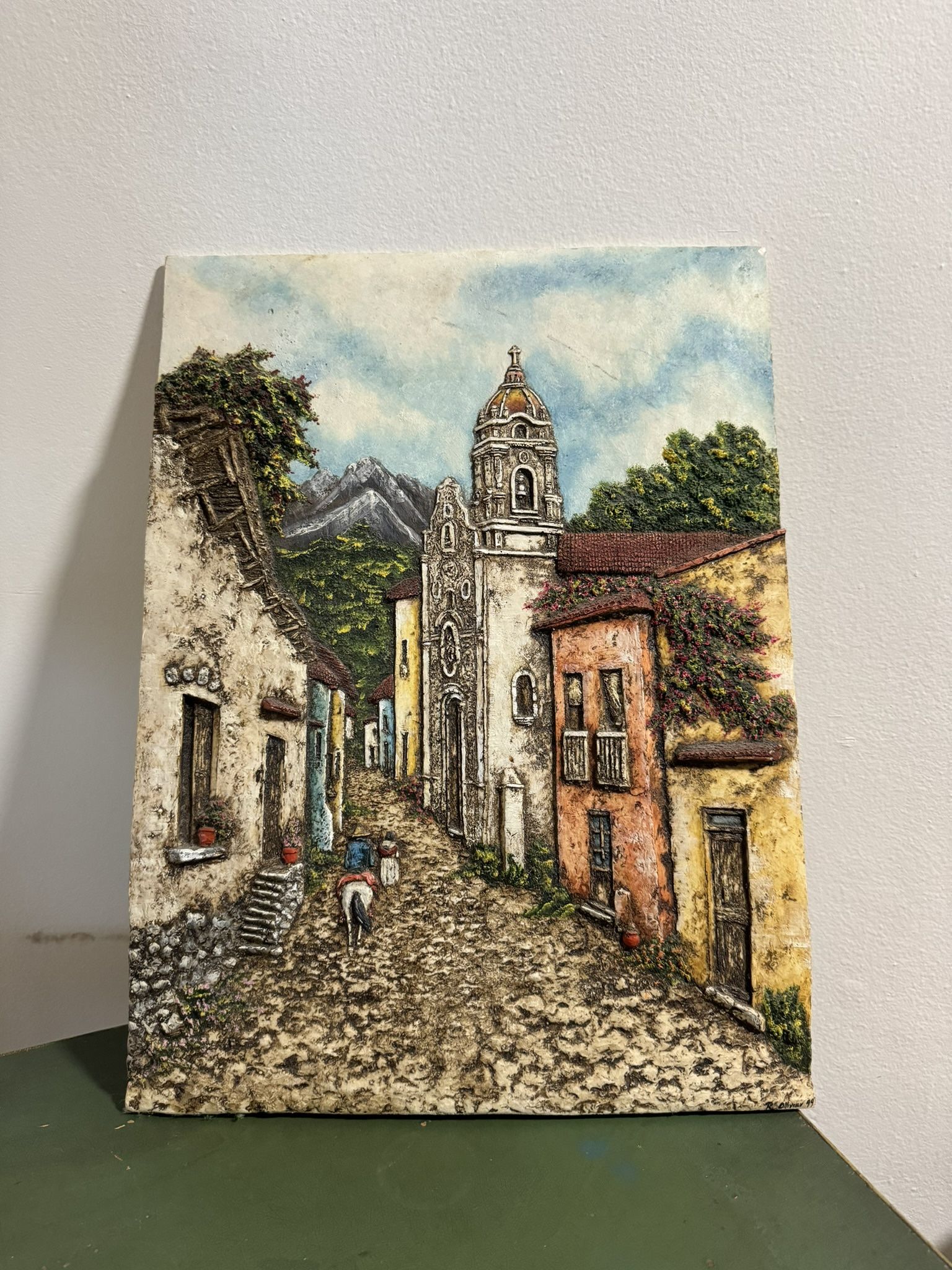 Vintage 1999 R. Ollivier Decorative Frame with Bas Relief Design. ARTWORK