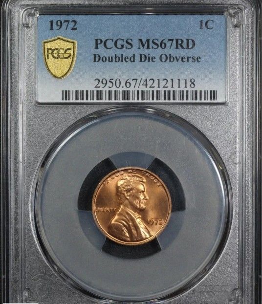 1972 Doubled Die Obverse DDO Die#1 Lincoln Memorial Cent 1C PCGS MS 67 RD RED