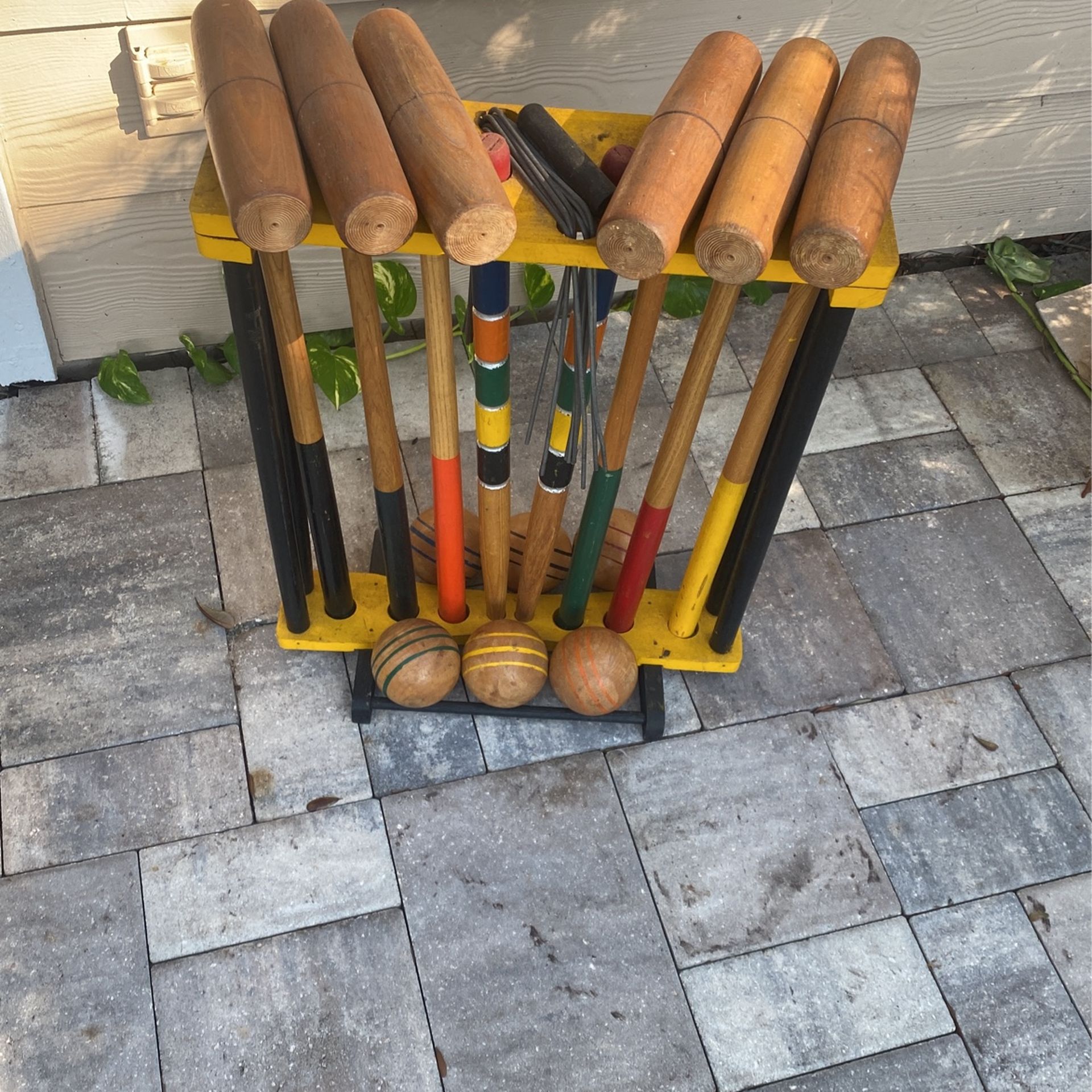 Vintage Wood Croquet Set