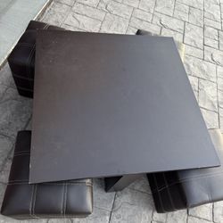 Coffee Table With Cube Ottoman Stools