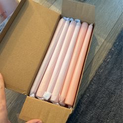 Pink Rose Candle Sticks 10”