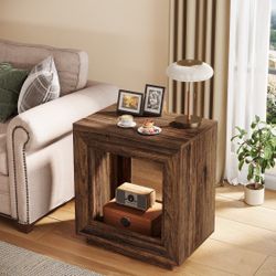 Solid Wood End , Square Side  stand with Storage