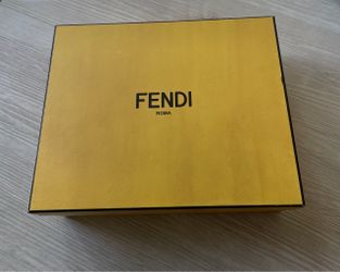 Fendi Roma Yellow Empty Gift Box | Luxury Storage & Display 14" x 9.5" x 5.25"