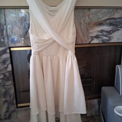Criss-cross Draped White Dress Teen Size 12-14