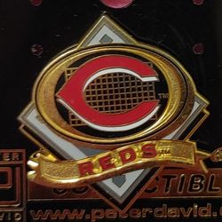 Cincinatti Reds Vintage (2003) "DIAMOND" Lapel/Hat/Tie Pin By Peter David (New On Card) EXTREMELY RARE!👀🤯GREAT FOR HATS!💣 Please Read Description.