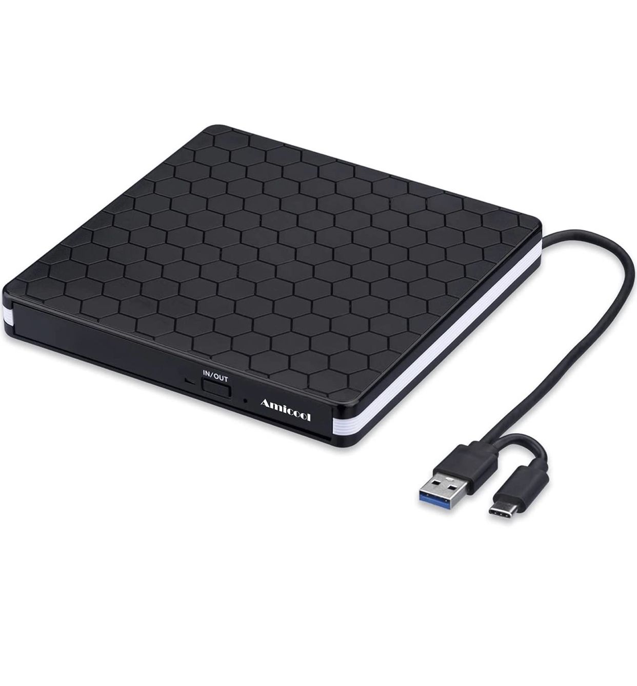 External DVD Drive, Amicool USB 3.0 TypeC CD DVD +/RW Optical Drive