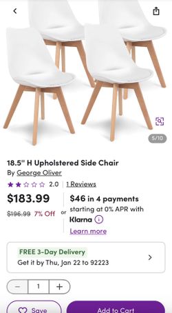 NEW-Wade Logan padded dining chairs x 4