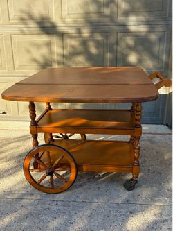 Vintage Wood Tea / Bar Cart
