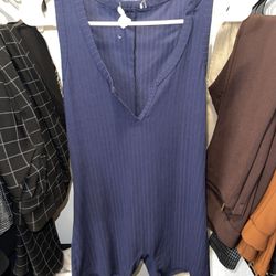 Navy Blue Super Short Romper 