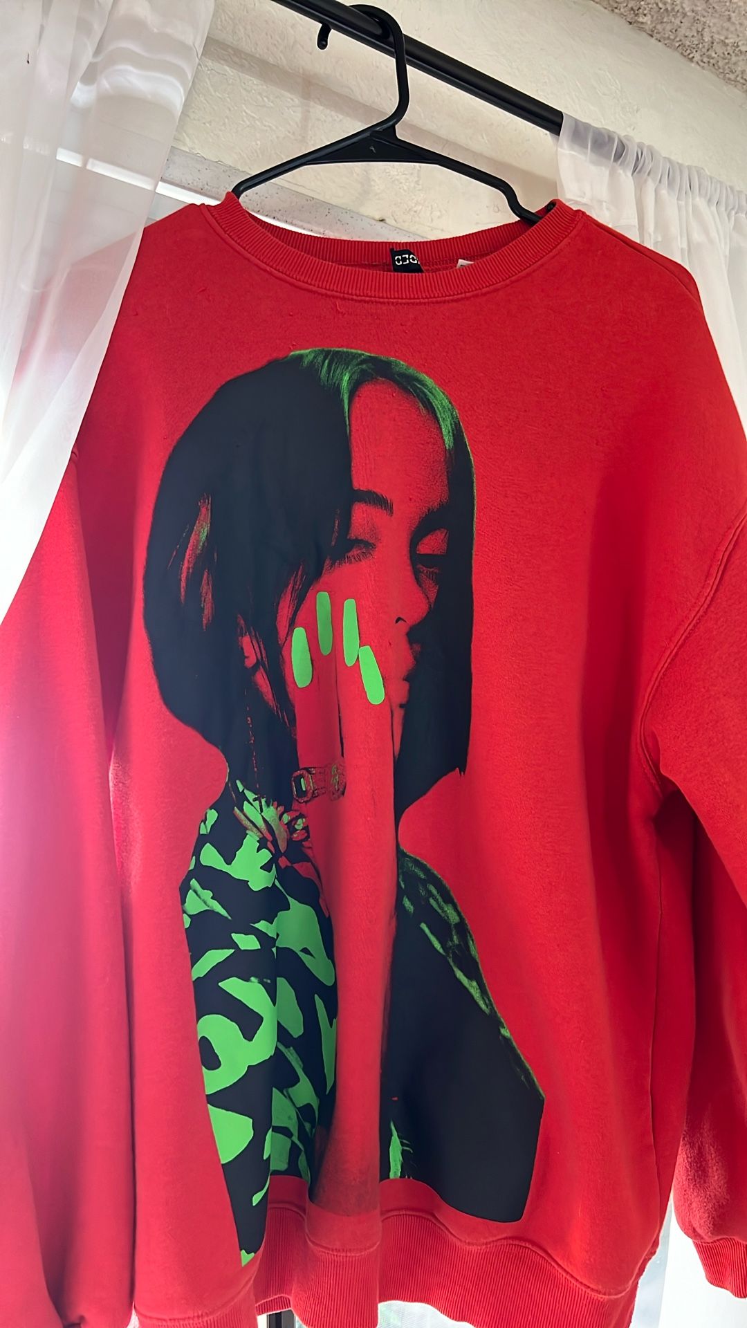 Billie Eilish Red And Green Sweatshirt