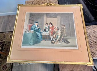 Antique Wall Art Mezzotint Engraving W.R. Biggs Signed Sydney E. Wilson