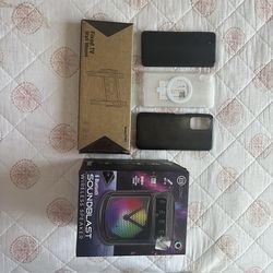Samsung A03s (with 2 cases), Fixed TV Wall Mount, Wireless Speaker